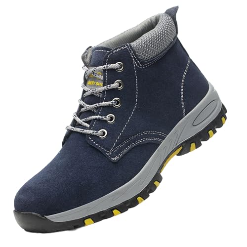 Outdoorschuhe Herren Flach Schneestiefel Leder Winterschuhe Wasserdicht Stiefeletten mit Fleece Gefüttert Schneeboots Rutschfest Schnürstiefel Farbkontrast Schneeschuhe Casual Winterstiefel von Generisch