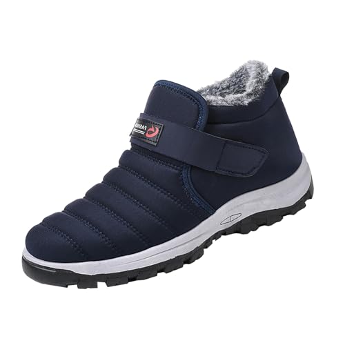 Outdoorschuhe Wasserdicht Herren Winterboots mit Fleece Gefüttert Wanderstiefel Rutschfeste Sohlen Schneeschuhe Thermal Winterstiefel Leicht Wanderschuhe Bequem Schlupfstiefel für Trekking von Generisch