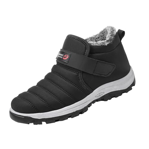 Outdoorschuhe Wasserdicht Herren Winterboots mit Fleece Gefüttert Wanderstiefel Rutschfeste Sohlen Schneeschuhe Thermal Winterstiefel Leicht Wanderschuhe Bequem Schlupfstiefel für Trekking von Generisch