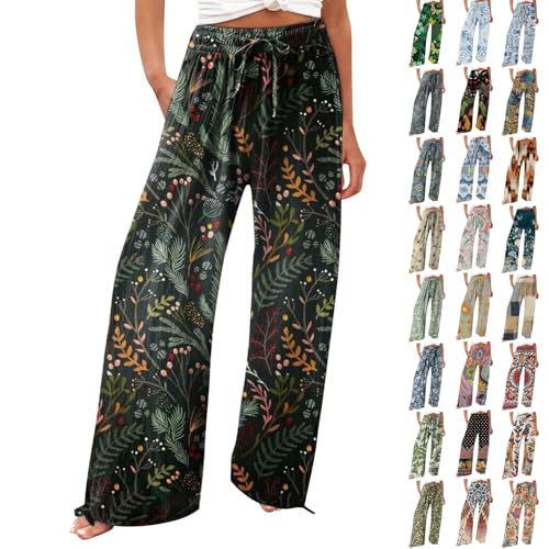 Outlet Angebote Blitzangebote Des Tages Heute Weite Sommerhose Damen Leicht Und Luftig High Waist Strandhose Lang Freizeithose Sommer Palazzo Hose Bequem Stoffhose Monatsabrechnungen Anzeigen von Generisch