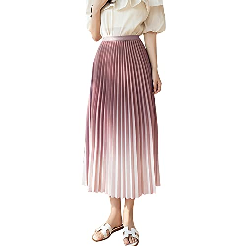 Outlet Angebote Damen Rock Lang Elegant Mittellanger A-Linien-Rock Mit Farbverlauf Strickkleid A Linie Sale Angebote Unter 10 Euro von Generisch