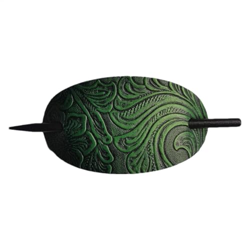 Ovale Haarspangen Aus Kunstleder - Haarspangen Stick Haarspange Haarstab Pferdeschwanz Haarnadel Für Langes Haar Von Frauen Langes Haar Von Frauen | Haarspange Mit StabHaarspange Mit Stab von Generisch