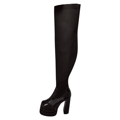Overknees Stiefel Damen High Heels Elegante Schuhe Mit Absatz Overknee Hohe Glitzer Stöckelschuhe Fetisch Blockabsatz Springerstiefel Stiletto Plateau Knee Boots Pumps Goth Highheels Platform Spring Overknees Stiefel Damen High Heels Elegante Schuhe Mit Absatz Overknee Hohe Glitzer Stöckelschuhe Fetisch Blockabsatz Springerstiefel Stiletto Plateau Knee Boots Pumps Goth Highheels Platform Spring von Generisch
