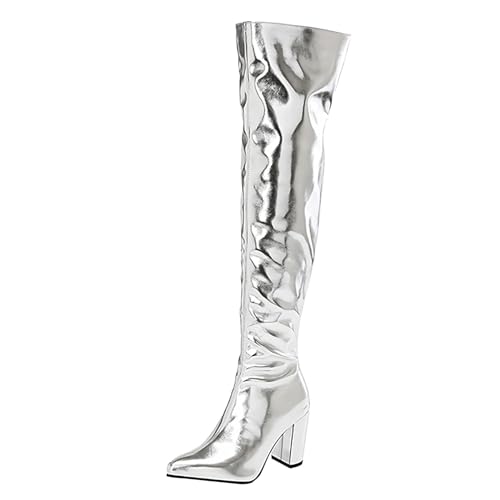 Overknees Stiefel Damen Mit Absatz Elegante Schuhe Sexy Stöckelschuhe Knee High Boots Glitzer Hohe Heels Springerstiefel Platform Spring Overknee Stiletto Lederstiefel Blockabsatz Goth Overknees Stiefel Damen Mit Absatz Elegante Schuhe Sexy Stöckelschuhe Knee High Boots Glitzer Hohe Heels Springerstiefel Platform Spring Overknee Stiletto Lederstiefel Blockabsatz Goth von Generisch