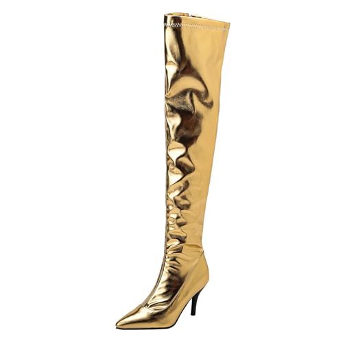 Overknees Stiefel Damen Spring High Heels Sexy Blockabsatz Schuhe Glitzer Highheels Stöckelschuhe Pumps Trachtenschuhe Mit Absatz Knee Boots Sommer Fetisch Platform Plateau Goth Overknees Stiefel Damen Spring High Heels Sexy Blockabsatz Schuhe Glitzer Highheels Stöckelschuhe Pumps Trachtenschuhe Mit Absatz Knee Boots Sommer Fetisch Platform Plateau Goth von Generisch