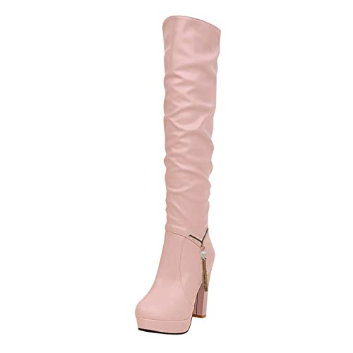 Overknees Stiefel Damen Spring High Heels Sexy Stöckelschuhe Glitzer Schuhe Plateau Fetisch Blockabsatz Goth Trachtenschuhe Mit Absatz Lederstiefel Overknee Hohe Elegante Pumps Overknees Stiefel Damen Spring High Heels Sexy Stöckelschuhe Glitzer Schuhe Plateau Fetisch Blockabsatz Goth Trachtenschuhe Mit Absatz Lederstiefel Overknee Hohe Elegante Pumps von Generisch