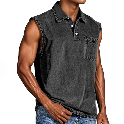 Oversize Tank Top Herren Vintage - Knopfleiste V Ausschnitt Sport Tshirt Sommer Ärmellos Unterhemden Atmungsaktiv Muscle Shirts Gym Funktionsshirt Achselshirts Strand Top Mit Brusttasche Oversize Tank Top Herren Vintage - Knopfleiste V Ausschnitt Sport Tshirt Sommer Ärmellos Unterhemden Atmungsaktiv Muscle Shirts Gym Funktionsshirt Achselshirts Strand Top Mit Brusttasche von Generisch