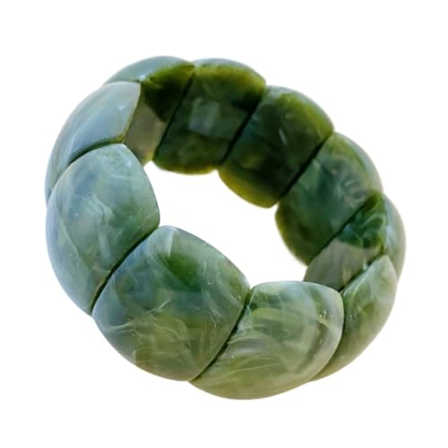 Oversized Oversized Oversized Ovaler Acryl Stretch Armreif für Damen Retro Elegant, Einheitsgröße von Generisch