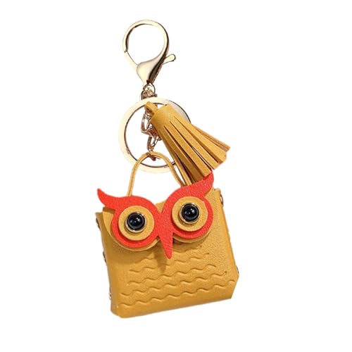 Owl Keychain Purse - Leather Tassel Tiny Bag,owl Coin Purse Keychain,cute Owls Keychains Purses, Owls Coin Pursee Keychains Keyring Multifunctional Leather Tiny Bag Key Holder For Backpacks For Adults von Generisch