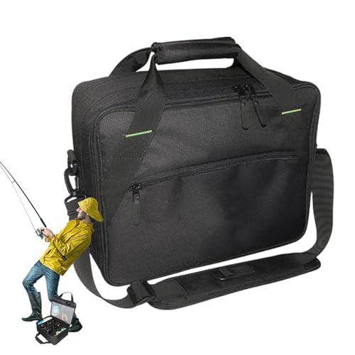 Oxford Fishing Bag, Waterproof Reel Storage, Large Capacity Fishing Bag, Fishing Gear Organizer, Heavy-Duty Oxford Fishing Gear Organizer for Outdoor and Travel, 37x30x15 cm, von Generisch