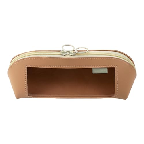 PU Leder Federmäppchen, Transparent Mäppchen Beutel, Stifte Mäppchen, mit Reißverschluss, Stifte-Etui, Retro Stiftemäppchen Schreibwaren-Aufbewahrungstasche von Generisch