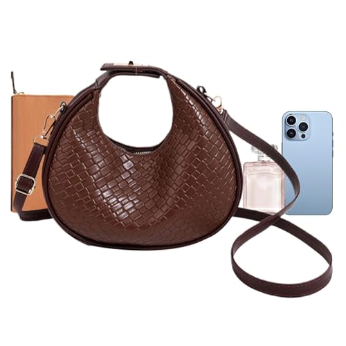 PU-Leder-Tragetasche, Tragetasche für Damen, lässige Hobo-Tasche für Reisen, modische Schultertasche, halbmondförmiges Design, Reise-Umhängetasche für Damen, Mädchen, Arbeit, Einkaufen oder Reisen von Generisch