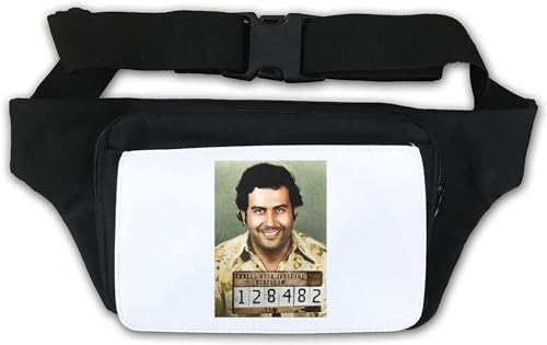 Pablo Escobar Mug Shot farbige Hüfttasche, Bauchtasche, Weiß, weiß, Einheitsgröße von Generisch