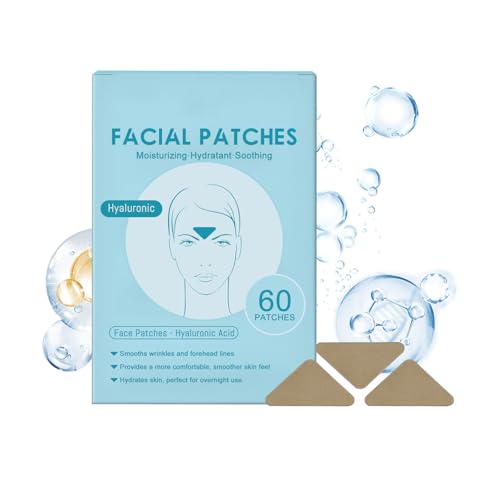Pack of 60 Zornesfalte Pflaster,Forehead Wrinkle Patch,Silikonpflaster Gegen Falten,Anti Falten Pflaster für Stirn Falten,Forehead Wrinkles, Kinesiology Tape Face,Tapes Face Anti Wrinkle von Generisch