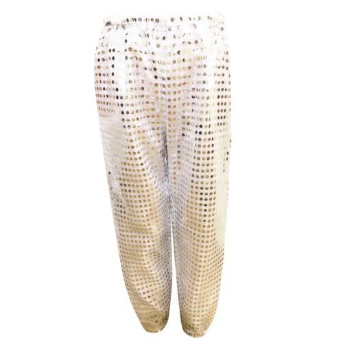 Pailletten Hose Kinder Glitzer Hose Mädchen Metallic Glitzerhose Tanzhose Metallisch Paillettenhose Kinder Jungen Karneval Disco Kostüm Glänzend Tanz Hosen Fasching Performance Pailettenhose von Generisch