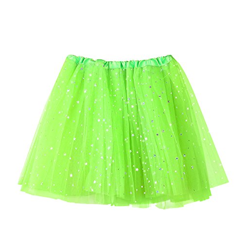 Pailletten Rock Tüllrock Damen Tutu Rock 50Er Rockabilly Petticoat Für Karneval Partykleid Karnevalskostüme Tutu Unterrock Tanzrock Ballettrock Cosplay Festliche Minirock Tüllrock Grün von Generisch