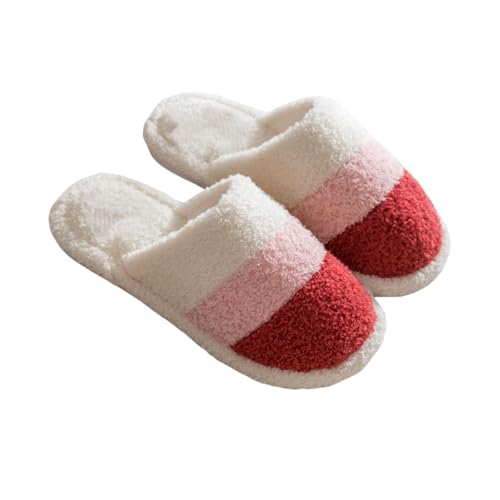 Pantoffeln Damen Filzsohle - Hausschuhe Damen Geschlossen Warm Pantoletten Winter Winterschuhe Draussen Slippers Bequeme Schlappen rutschfest Hüttenschuhe Leicht Bettschuhe Casual Hausschlappen von Generisch