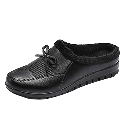 Pantoffeln Damen Gefüttert Slippers Geschlossene Hausschuhe Warme Pantoletten Slide Rutschfeste Hausschuhepantoffeln Lederschuhe Walking Schuhe Bequem Gartenschuhe Für Drinnen & Draußen von Generisch