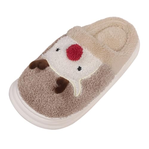 Pantoffeln Damen Niedlich Warm Haus Baumwolle Hausschuhe - Winter Geschlossen Indoor Tierpantoffel Niedliche Hauspantoffeln Filzpantoffeln Bequem Plüschhausschuhe Für Weihnachten Slipper von Generisch