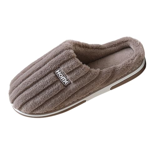 Pantoffeln Damen Plüsch, Hausschuhe Damen Filzsohle Slippers Kuschelige Warme Schuhe rutschfeste Pantoletten Memory Foam Winterschuhe Retro Schlappen Indoor Heimhausschuhe Plateausandalen von Generisch