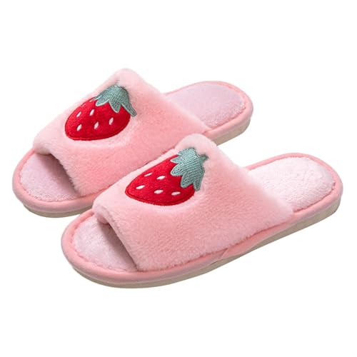 Pantoffeln Damen Plüsch Gästepantoffeln Frauen Bequeme Pantoletten Warm Winter Hausschuhe Filzpantoffeln Unisex Filz Slippers Filzhausschuhe Hellrosa 36 von Generisch