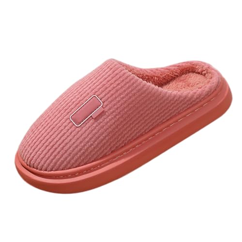 Pantoffeln Damen Plüsch - Hausschuhe Damen Plateau Einfarbig Pantoletten Hauspantoffeln Rutschfest Filzpantoffeln Stumm Plüschhausschuhe Winterhausschuhe Bequem Freizeitschuhe Baumwollschuhe von Generisch