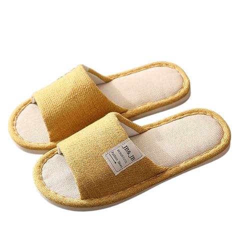 Pantoffeln Damen Unisex Slippers Filz Pantoletten Frauen Bequeme Filzhausschuhe Gästepantoffeln Plüsch Warm Filzpantoffeln Winter Hausschuhe Gelb 40 von Generisch