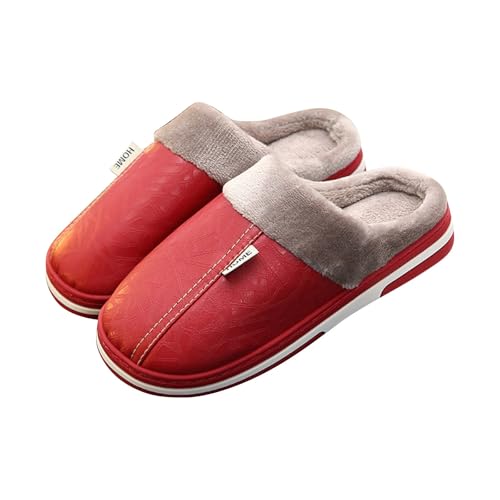 Pantoffeln Damen Winter, Hausschuhe Damen Plüsch Pantoletten Flache Warme Hausschuhe Winterschuhe Weich Home Komfort Leichte Gästehausschuhe Hüttenschuhe rutschfeste Winter Pantoffeln Slippers von Generisch