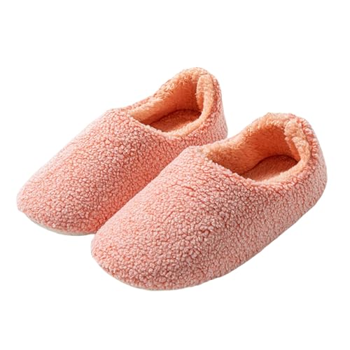 Pantoffeln Damen Winter Geschlossen, Hauspantoffeln Damen Plüsch Hausschuhe Kuschelige Winterhausschuhe Warme Baumwollschuhe Bequem Hauspantoffeln Slip On Plüschhausschuhe Casual Heimschuhe von Generisch