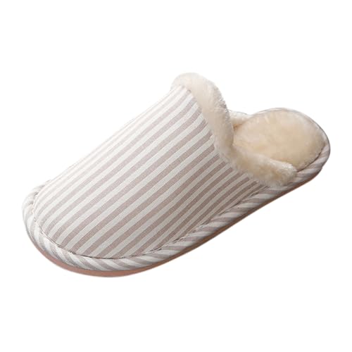 Pantoffeln Herren Baumwolle,Hausschuhe Herren Plüsch Slippers Warme Hauspantoffeln Unisex Hüttenschuhe Weich Bequem Hausschlappen Winter Schlapfen Slip-On Schlappen Lässige Gästehausschuhe von Generisch