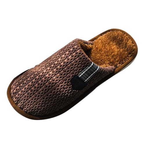 Pantoffeln Herren Plüsch,Hausschuhe Herren Gefüttert Filzpantoffeln rutschfeste Hüttenschuhe Warme Gästehausschuhe Slip-On Schlapfen Weite Slippers Weich Bequem Hauspantoffeln Leicht Schlappen von Generisch