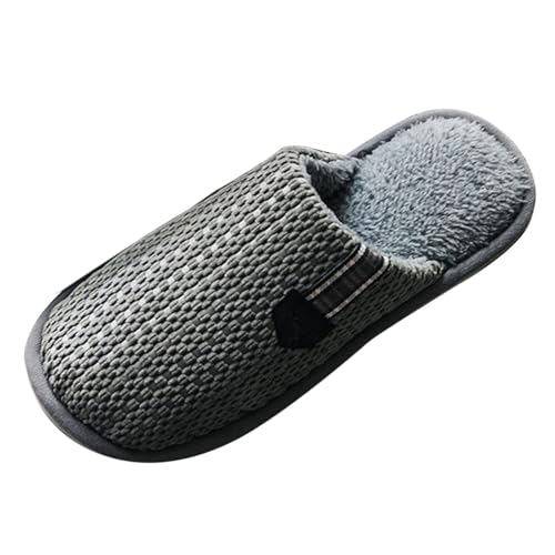 Pantoffeln Herren Plüsch,Hausschuhe Herren Gefüttert Filzpantoffeln rutschfeste Hüttenschuhe Warme Gästehausschuhe Slip-On Schlapfen Weite Slippers Weich Bequem Hauspantoffeln Leicht Schlappen von Generisch