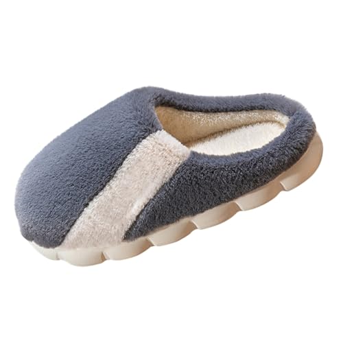 Pantoffeln Herren Warm,Hausschuhe Herren Plüsch Slippers Unisex Filzpantoffeln Flauschige Gästehausschuhe Weich Bequem Hauspantoffeln Rutschfeste Hausschlappen Flach Schlapfen Slip-On Schlappen von Generisch