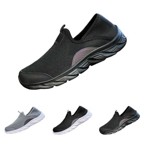 Pantoffeln Mesh Clogs Slip On Hausschuhe Herren Unisex Leichte Atmungsaktive Freizeitschuhe Hauspantoffeln rutschfest Gartenschuhe Orthopädische Gartenclogs Flache Sohle Slipper Strandschuhe von Generisch