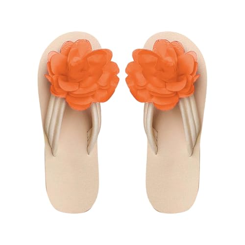 Pantoletten Damen, Damen Zehentrenner Sandalen Blumen Elegant Sommer Flip Flops Slip On Schlappen Lässige Flache Slippers Open Toe Freizeitsandalen Flat Badeschlappen Leichte Badelatschen 1 von Generisch