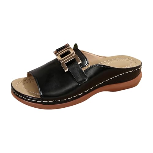 Pantoletten Damen Elegant Hausschuhe Open Toe Keilabsatz Schlappen Rutschfeste Hausschlappen Mode Wedge Latschen Lässige Outdoor Slipper Premium Flip Flops Leichte Wanderschuhe Leder Flach Slides Pantoletten Damen Elegant Hausschuhe Open Toe Keilabsatz Schlappen Rutschfeste Hausschlappen Mode Wedge Latschen Lässige Outdoor Slipper Premium Flip Flops Leichte Wanderschuhe Leder Flach Slides von Generisch