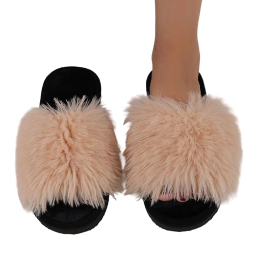 Pantoletten Damen Unisex Gästepantoffeln Frauen Bequeme Winter Hausschuhe Plüsch Filzhausschuhe Slippers Warm Filz Filzpantoffeln Pantoffeln 01 Khaki 37 von Generisch