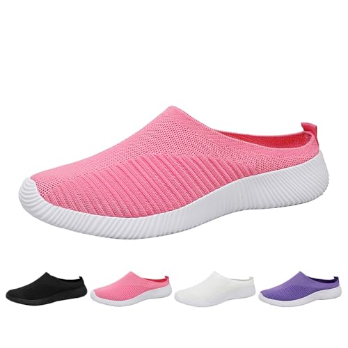 Pantoletten Damen Weite H Elegant Slip On Sneakers Schlupfschuhe Damen Hinten Offen Freizeitschuhe Mesh Slipper Atmungsaktive Joggingschuhe Weichen Sportschuhe Leichtgewichts Trekkingschuhe Sneaker von Generisch
