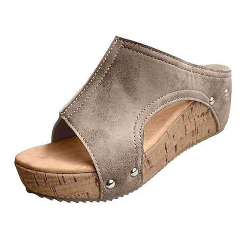 Pantoletten Damen mit Absatz - Clogs mit Arch Support Orthopädische Schuhe Offene Zehen Keilabsatz Sandaletten Slip On Plateau Sandalen Sommerschuhe Elegant Damen-Hausschuhe Pantoletten Damen mit Absatz - Clogs mit Arch Support Orthopädische Schuhe Offene Zehen Keilabsatz Sandaletten Slip On Plateau Sandalen Sommerschuhe Elegant Damen-Hausschuhe von Generisch