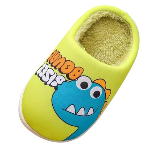 Pantoletten Mädchen Kinder Schuhe Weiche Baumwolle Hausschuhe Mode Niedlichen Cartoon Dinosaurier Hause Warme Baumwolle Hausschuhe Weiche Hausschuhe Kinder (Green, 31.5 Little Child) von Generisch