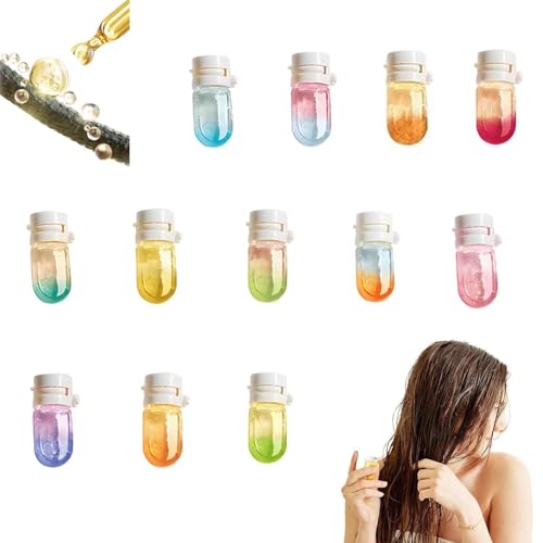 Parfüm & Öl 2 in 1 – Avocado-Pflegeöl für glanzgebendes Haaröl, für krauses, trockenes und strapaziertes Haar, Duftendes Haaröl-Parfüm Mini, Haarparfüm-Kapseln für Frauen (1,5 ml, 12Stück) von Generisch