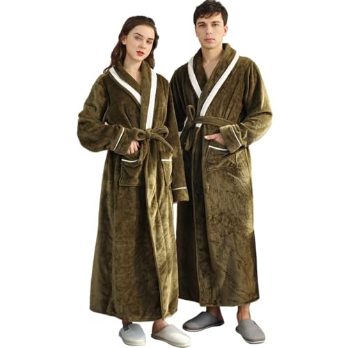 Bademantel Damen Sauna Bademantel Mit Kapuze Leicht Große Größen Nachthemd Lang Fleece Bademäntel Kimono Bathrobe Winter Weich Bademantel Set Thermo Bademantel Morgenmantel Für Paare von Generisch