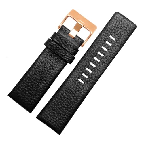 Passend for DZ1405 4323 4344 4427 7257 4283 Uhrenarmband mit geprägter 24 26 28 mm Dornschließe(Black Rose Button,30mm) von Generisch