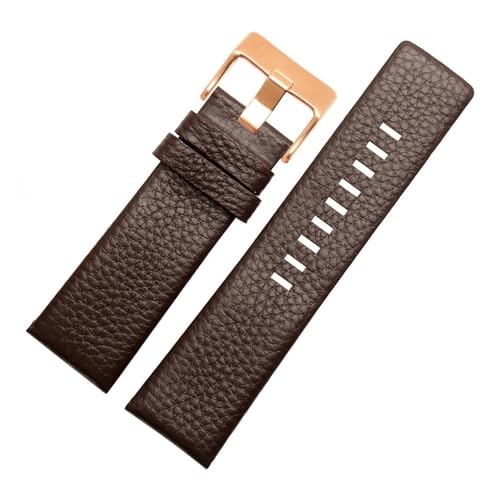 Passend for DZ1405 4323 4344 4427 7257 4283 Uhrenarmband mit geprägter 24 26 28 mm Dornschließe(Brown Rose Button,27mm) von Generisch