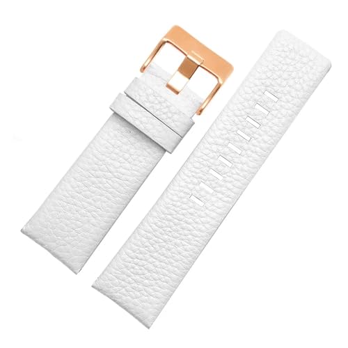 Passend for DZ1405 4323 4344 4427 7257 4283 Uhrenarmband mit geprägter 24 26 28 mm Dornschließe(White Rose Button,30mm) von Generisch
