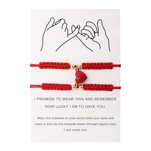 Passendes Paar Armbänder für Sie und Ihn, verstellbar, geflochten, 8 Herzen, Schmuck, Halskette für Anhänger, Einheitsgröße, Metall, Kein Edelstein von Generisch