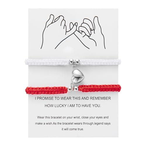 Passendes Paar Armbänder für Sie und Ihn, verstellbar, geflochten, 8 Herzen, Schmuck, Halskette für Anhänger, Einheitsgröße, Metall, Kein Edelstein von Generisch