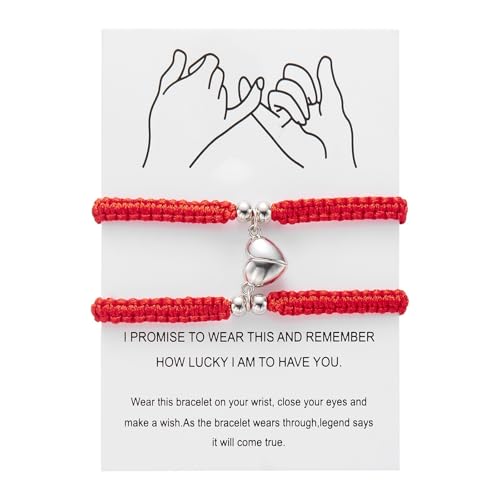 Passendes Paar Armbänder für Sie und Ihn, verstellbar, geflochten, 8 Herzen, Schmuck, Halskette für Anhänger, Einheitsgröße, Metall, Kein Edelstein von Generisch