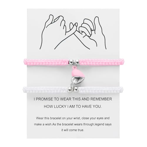 Passendes Paar Armbänder für Sie und Ihn, verstellbar, geflochten, 8 Herzen, Schmuck, Halskette für Anhänger, Einheitsgröße, Metall, Kein edelstein von Generisch