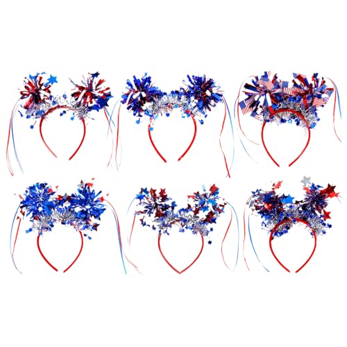 Patriotische Stirnbänder, rot weiß und blaues Haar Reifen,4. Juli Kopfbedeckung | Bequem, patriotische Stirnbänder zu tragen, sich für Männer, Frauen und Kinder zu dekorieren, bevorzugt Dekorationen von Generisch